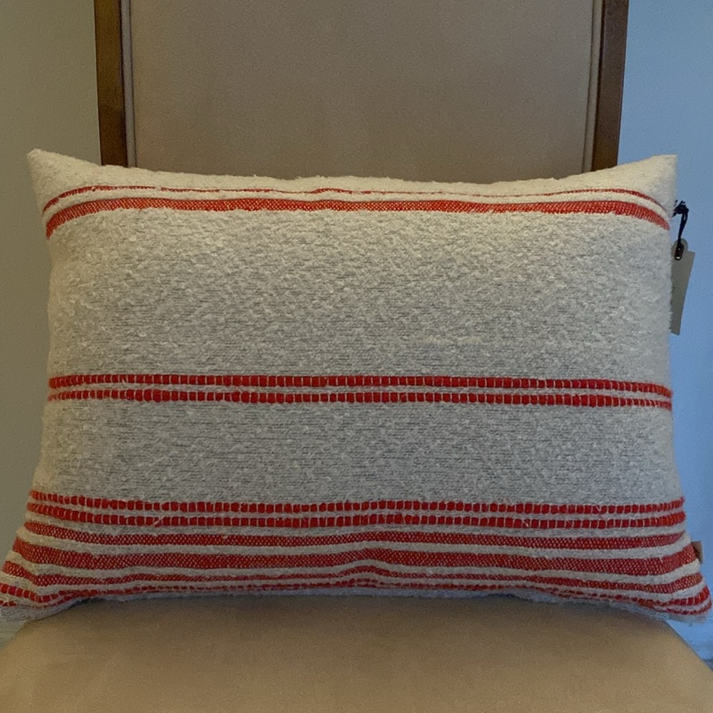 NWT Target Hearth & Hand with Magnolia Throw Pillow 14” x 20” Natural/Red